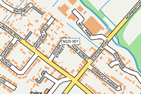 NG25 0EY map - OS OpenMap – Local (Ordnance Survey)