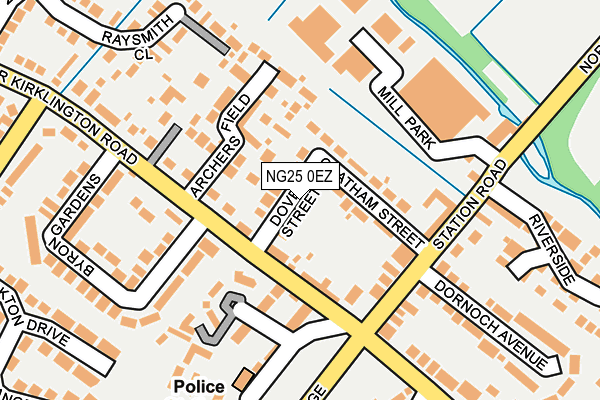 NG25 0EZ map - OS OpenMap – Local (Ordnance Survey)