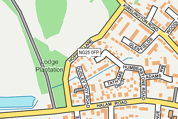 NG25 0FP map - OS OpenMap – Local (Ordnance Survey)