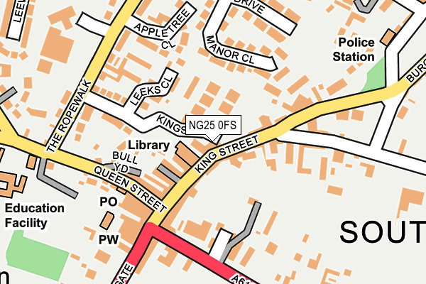 NG25 0FS map - OS OpenMap – Local (Ordnance Survey)