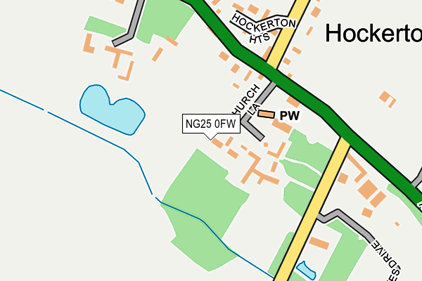 NG25 0FW map - OS OpenMap – Local (Ordnance Survey)