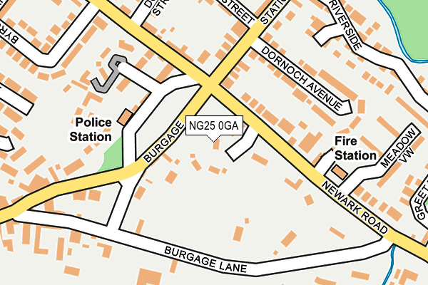 NG25 0GA map - OS OpenMap – Local (Ordnance Survey)