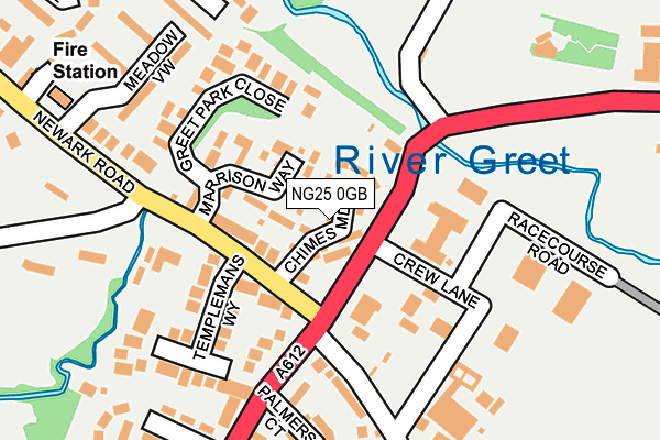 NG25 0GB map - OS OpenMap – Local (Ordnance Survey)