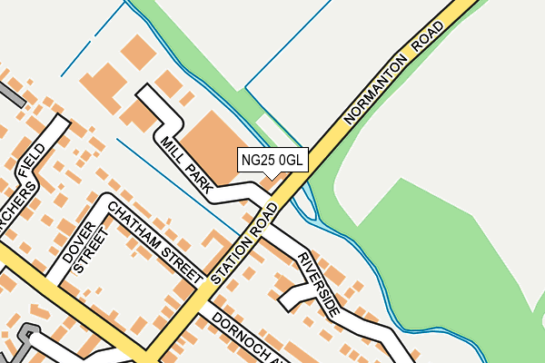 NG25 0GL map - OS OpenMap – Local (Ordnance Survey)