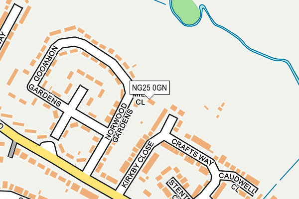 NG25 0GN map - OS OpenMap – Local (Ordnance Survey)