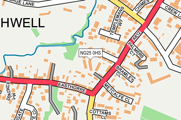 NG25 0HS map - OS OpenMap – Local (Ordnance Survey)