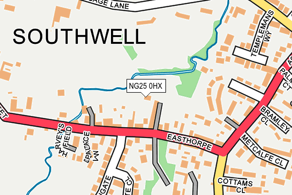 NG25 0HX map - OS OpenMap – Local (Ordnance Survey)