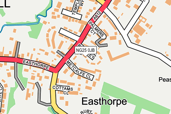 NG25 0JB map - OS OpenMap – Local (Ordnance Survey)