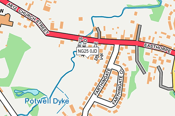 NG25 0JD map - OS OpenMap – Local (Ordnance Survey)