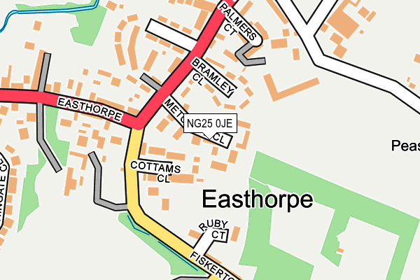 NG25 0JE map - OS OpenMap – Local (Ordnance Survey)