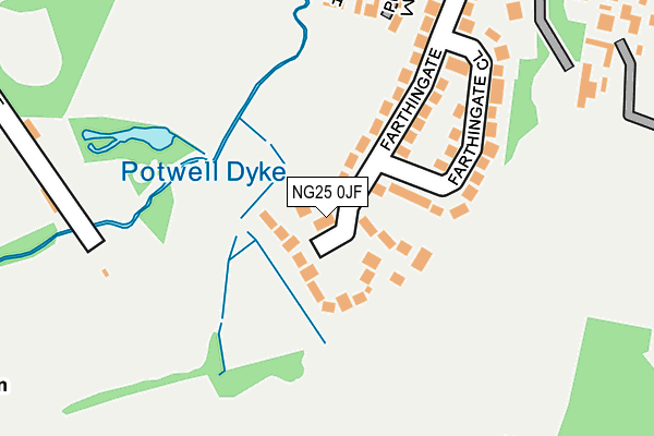 NG25 0JF map - OS OpenMap – Local (Ordnance Survey)
