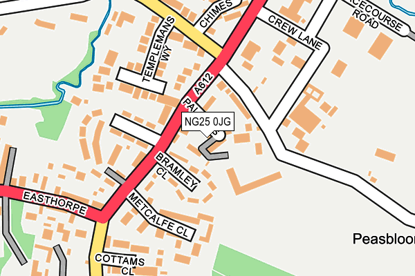 NG25 0JG map - OS OpenMap – Local (Ordnance Survey)