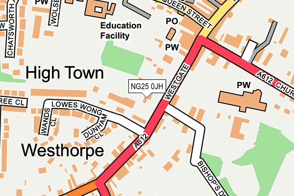 NG25 0JH map - OS OpenMap – Local (Ordnance Survey)