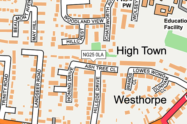 NG25 0LA map - OS OpenMap – Local (Ordnance Survey)
