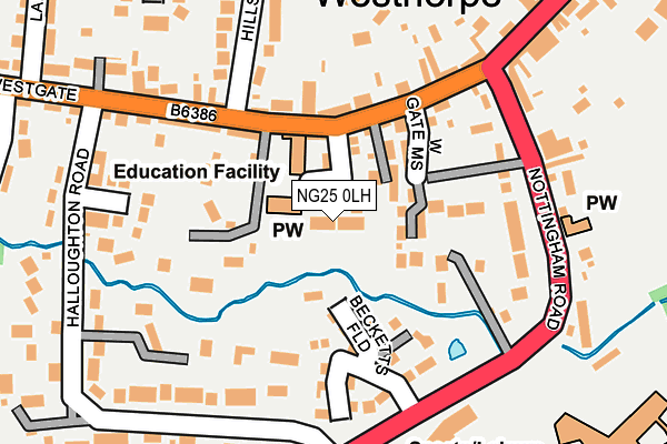 NG25 0LH map - OS OpenMap – Local (Ordnance Survey)