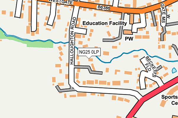 NG25 0LP map - OS OpenMap – Local (Ordnance Survey)