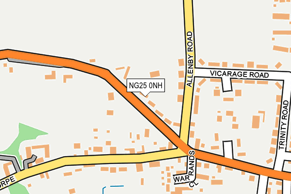 NG25 0NH map - OS OpenMap – Local (Ordnance Survey)