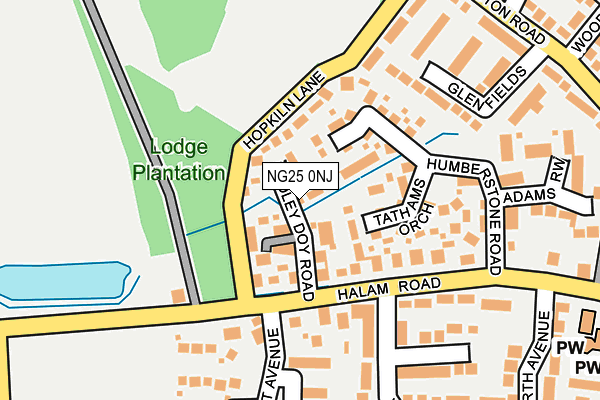 NG25 0NJ map - OS OpenMap – Local (Ordnance Survey)