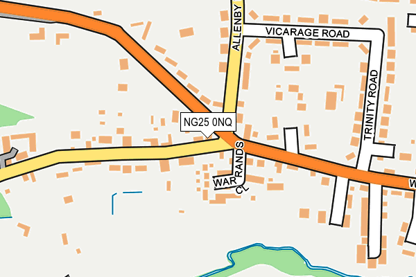 NG25 0NQ map - OS OpenMap – Local (Ordnance Survey)