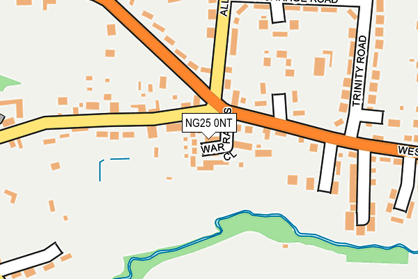 NG25 0NT map - OS OpenMap – Local (Ordnance Survey)