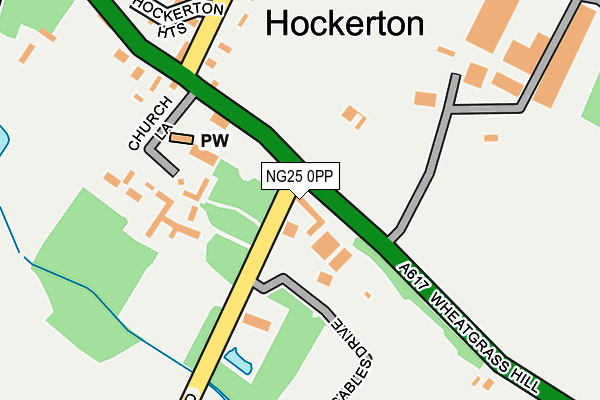 NG25 0PP map - OS OpenMap – Local (Ordnance Survey)