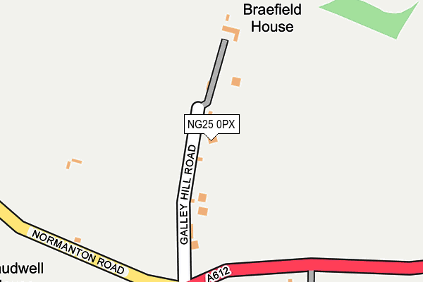 NG25 0PX map - OS OpenMap – Local (Ordnance Survey)