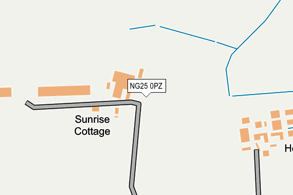NG25 0PZ map - OS OpenMap – Local (Ordnance Survey)
