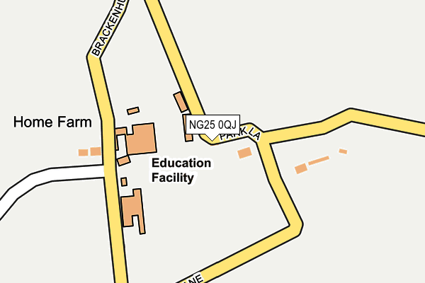 NG25 0QJ map - OS OpenMap – Local (Ordnance Survey)