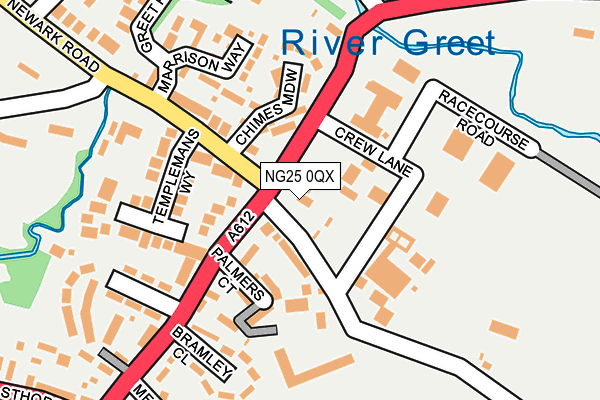 NG25 0QX map - OS OpenMap – Local (Ordnance Survey)