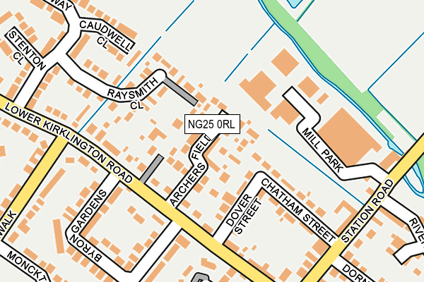 NG25 0RL map - OS OpenMap – Local (Ordnance Survey)