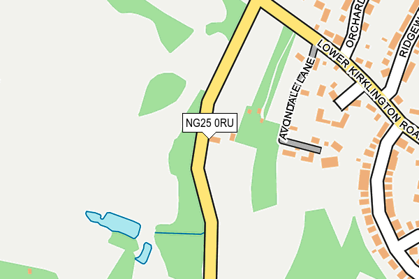 NG25 0RU map - OS OpenMap – Local (Ordnance Survey)