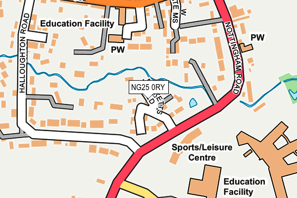 NG25 0RY map - OS OpenMap – Local (Ordnance Survey)