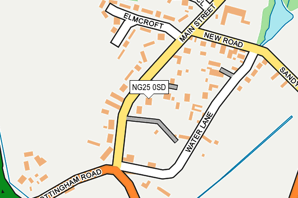 NG25 0SD map - OS OpenMap – Local (Ordnance Survey)