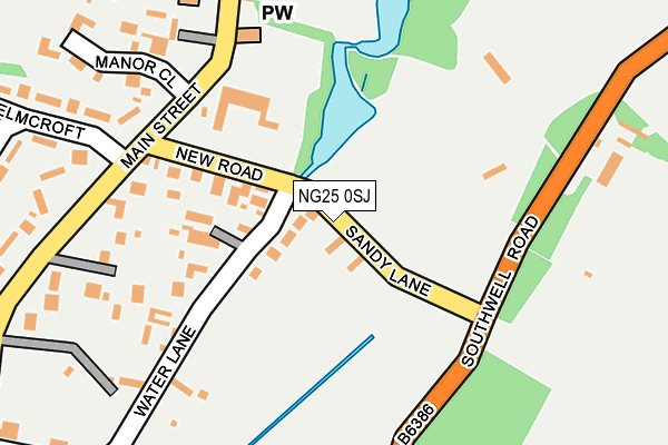 NG25 0SJ map - OS OpenMap – Local (Ordnance Survey)