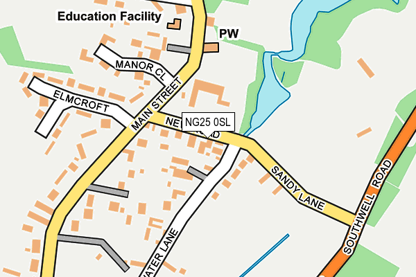 NG25 0SL map - OS OpenMap – Local (Ordnance Survey)