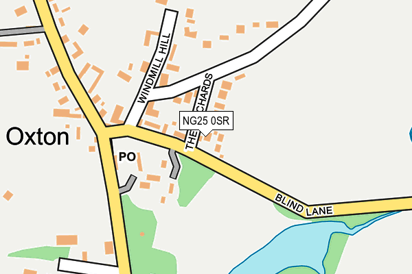 NG25 0SR map - OS OpenMap – Local (Ordnance Survey)