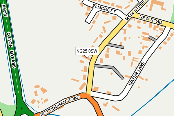 NG25 0SW map - OS OpenMap – Local (Ordnance Survey)
