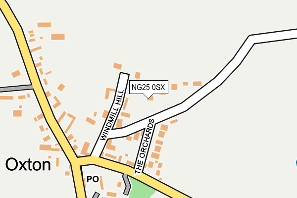 NG25 0SX map - OS OpenMap – Local (Ordnance Survey)