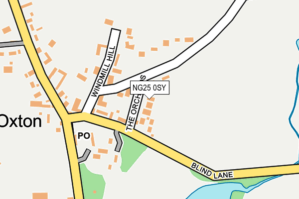 NG25 0SY map - OS OpenMap – Local (Ordnance Survey)