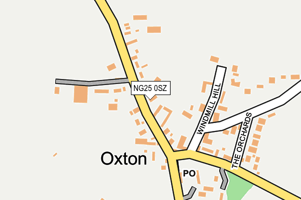 NG25 0SZ map - OS OpenMap – Local (Ordnance Survey)