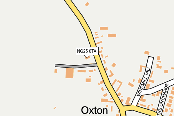 NG25 0TA map - OS OpenMap – Local (Ordnance Survey)