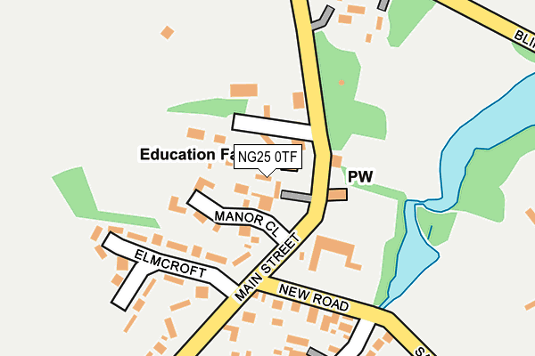 NG25 0TF map - OS OpenMap – Local (Ordnance Survey)
