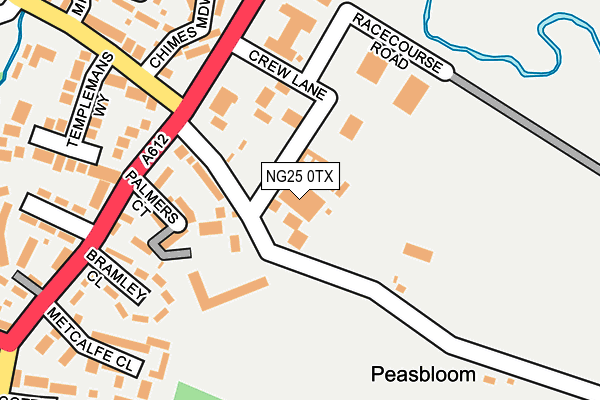 NG25 0TX map - OS OpenMap – Local (Ordnance Survey)