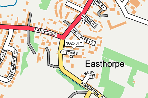 NG25 0TY map - OS OpenMap – Local (Ordnance Survey)