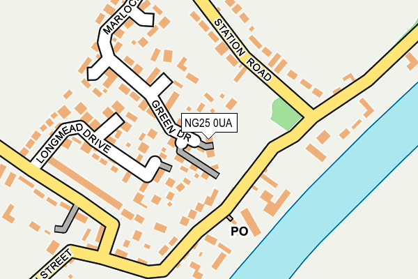 NG25 0UA map - OS OpenMap – Local (Ordnance Survey)