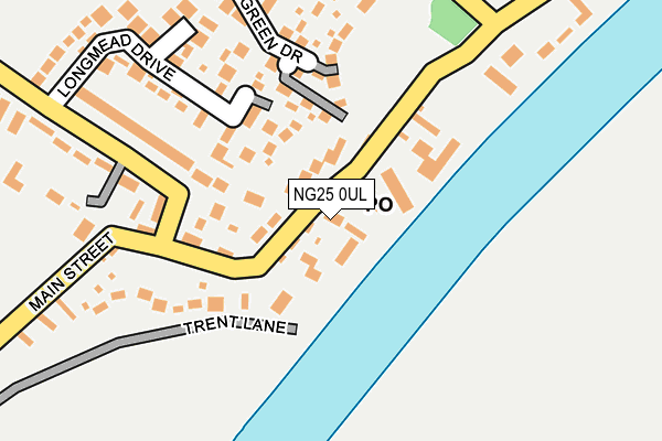NG25 0UL map - OS OpenMap – Local (Ordnance Survey)