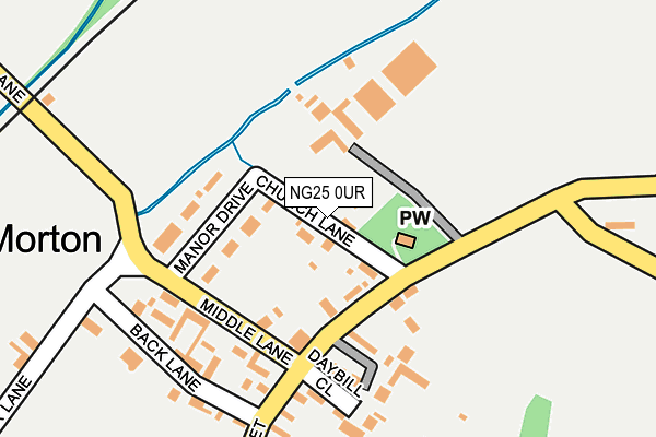 NG25 0UR map - OS OpenMap – Local (Ordnance Survey)