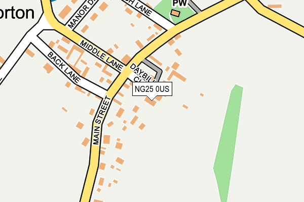 NG25 0US map - OS OpenMap – Local (Ordnance Survey)