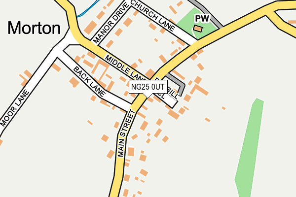 NG25 0UT map - OS OpenMap – Local (Ordnance Survey)