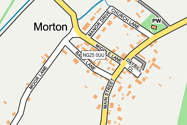 NG25 0UU map - OS OpenMap – Local (Ordnance Survey)